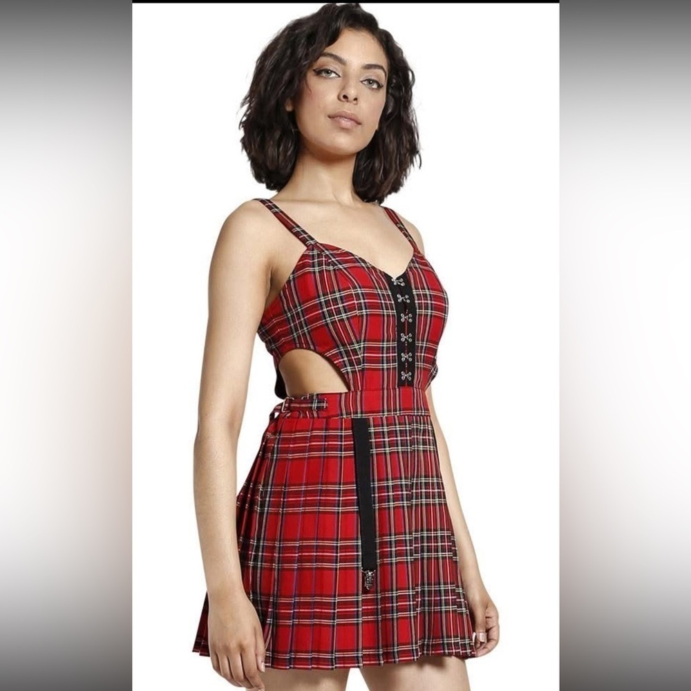 NWT Tripp NYC Red Plaid Mini Dress Sz M